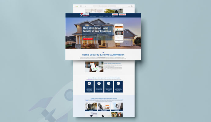 ASG home security and smart home automation website interface