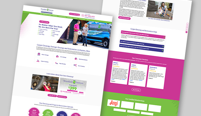 Teasdale Fenton Cleaning & Property Restoration website design