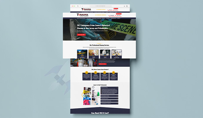 Trauma Scene Cleaners website overview